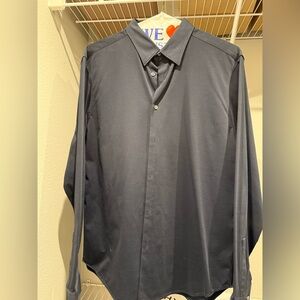 Theory Navy button down untucked style great condition